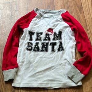 Team Santa Kids Raglan Shirt - Red & White